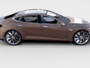 tesla model s with chassis-interior rev 3D Model