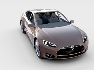 tesla model s with chassis-interior rev 3D Model