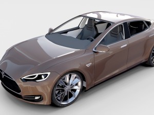 tesla model s with chassis-interior rev 3D Model