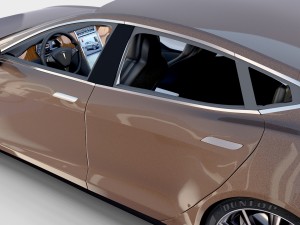 tesla model s with chassis-interior rev 3D Model