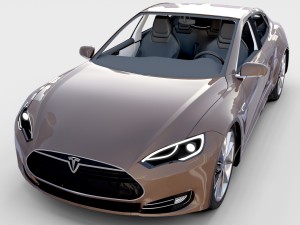tesla model s with chassis-interior rev 3D Model