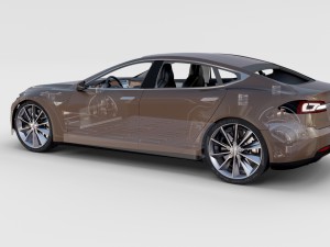 tesla model s with chassis-interior rev 3D Model