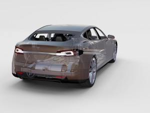 tesla model s with chassis-interior rev 3D Model