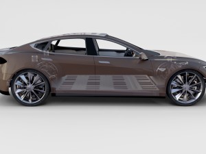 tesla model s with chassis-interior rev 3D Model