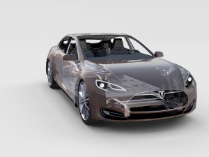 tesla model s with chassis-interior rev 3D Model