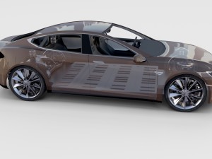 tesla model s with chassis-interior rev 3D Model