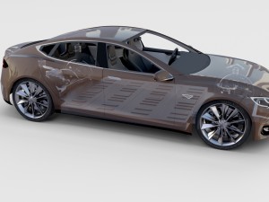 tesla model s with chassis-interior rev 3D Model