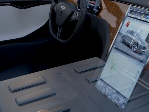 tesla model s with chassis-interior rev 3D Model