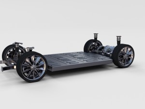 tesla model s with chassis-interior rev 3D Model