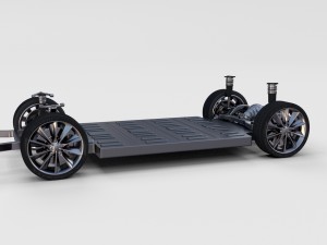tesla model s with chassis-interior rev 3D Model