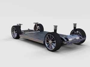tesla model s with chassis-interior rev 3D Model