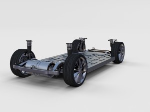 tesla model s with chassis-interior rev 3D Model