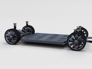 tesla model s with chassis-interior rev 3D Model