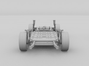 tesla model s with chassis-interior rev 3D Model