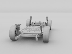 tesla model s with chassis-interior rev 3D Model