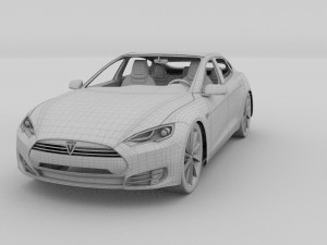tesla model s with chassis-interior rev 3D Model