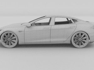 tesla model s with chassis-interior rev 3D Model