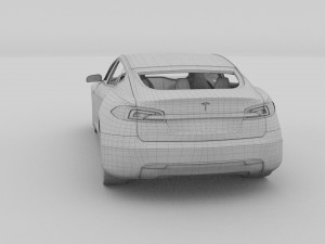 tesla model s with chassis-interior rev 3D Model