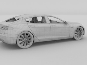 tesla model s with chassis-interior rev 3D Model