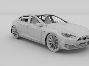tesla model s with chassis-interior rev 3D Model