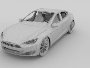 tesla model s with chassis-interior rev 3D Model