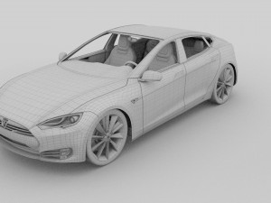 tesla model s with chassis-interior rev 3D Model