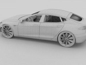 tesla model s with chassis-interior rev 3D Model