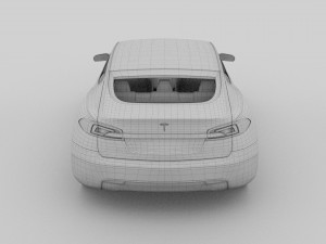 tesla model s with chassis-interior rev 3D Model