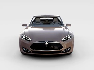 tesla model s dengan putaran sasis-interior Model 3D