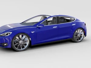 tesla model s with interior rev 3D Model