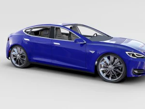 tesla model s with interior rev 3D Model