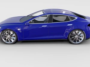 tesla model s with interior rev 3D Model
