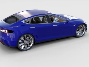 tesla model s with interior rev 3D Model