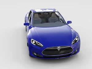 tesla model s with interior rev 3D Model