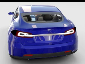 tesla model s with interior rev 3D Model