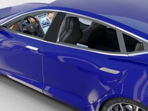 tesla model s with interior rev 3D Model