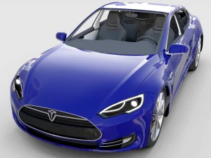 tesla model s with interior rev 3D Model