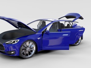 tesla model s with interior rev 3Dモデル
