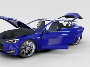 tesla model s with interior rev 3D Model