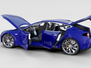 tesla model s with interior rev 3D Model