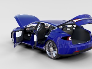 tesla model s with interior rev 3Dモデル