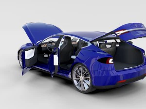 tesla model s with interior rev 3D Model