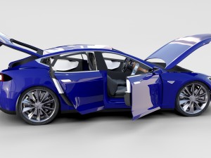 tesla model s with interior rev 3Dモデル