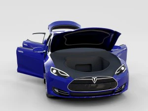tesla model s with interior rev 3D Model