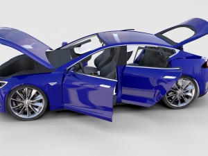 tesla model s with interior rev 3Dモデル