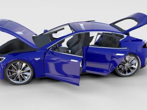 tesla model s with interior rev 3D Model