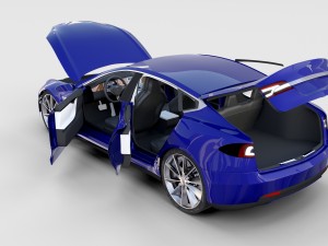 tesla model s with interior rev 3Dモデル