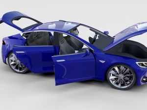 tesla model s with interior rev 3D Model