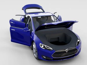 tesla model s with interior rev 3D Model