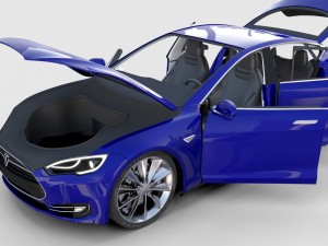 tesla model s with interior rev 3Dモデル